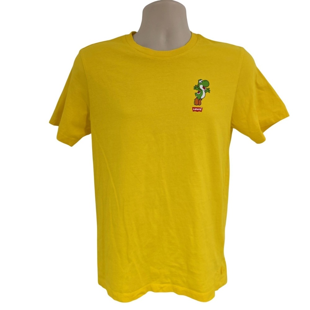 Levis Super Mario Yoshi Shirt Men Small Yellow Nintendo Graphic Gaming Tee